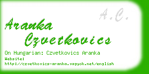 aranka czvetkovics business card